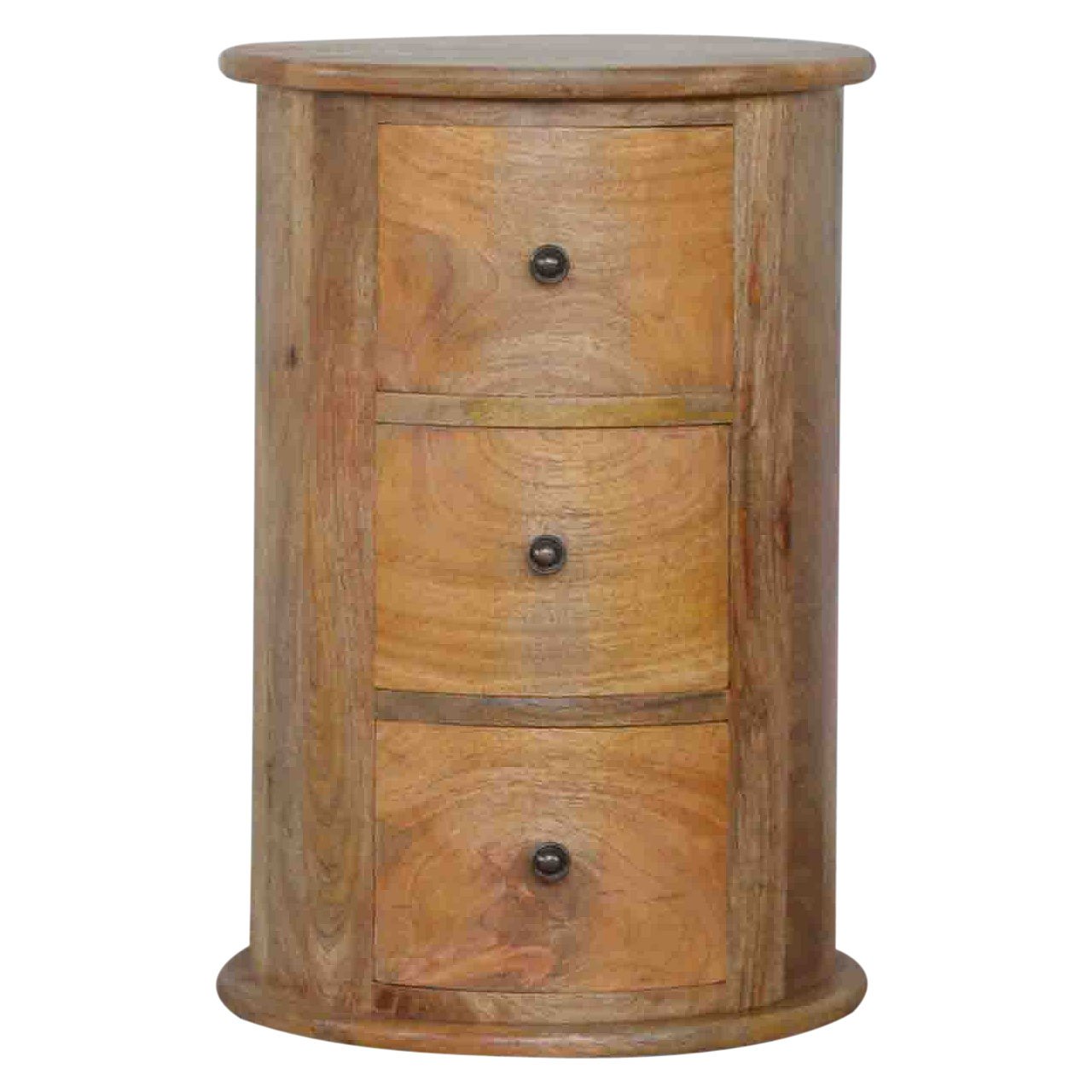 3 Drawer Solid Mango Wood Drum Chest