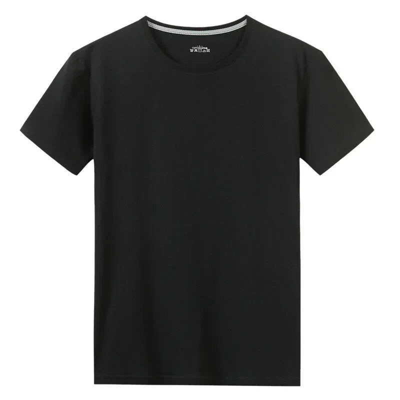 Men's Short Sleeve Solid color O-Neck T-shirts Black