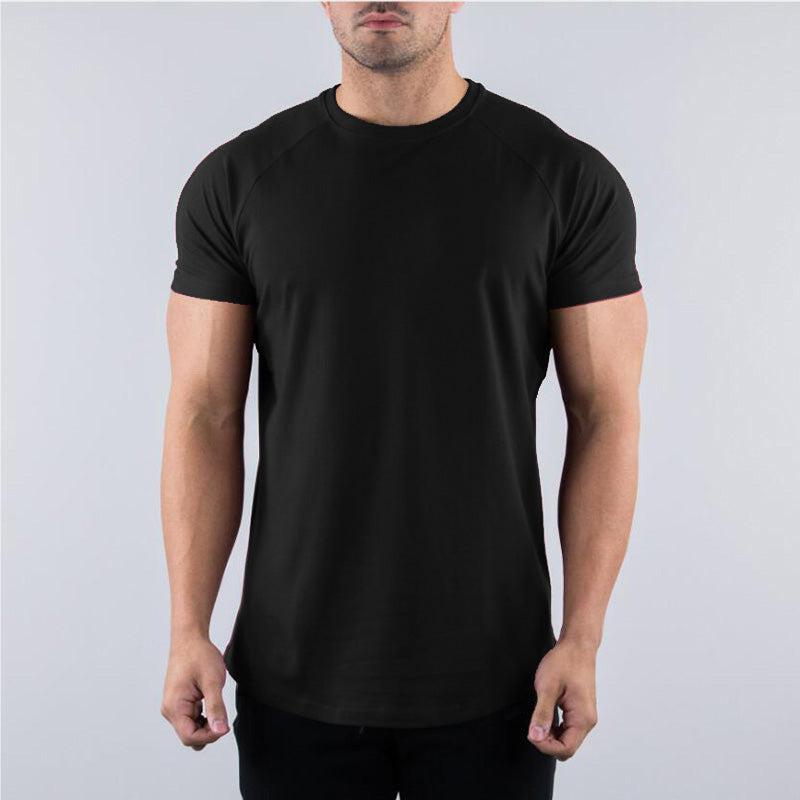 Men's Breathable Solid Color Short Sleeve T-shirt Black