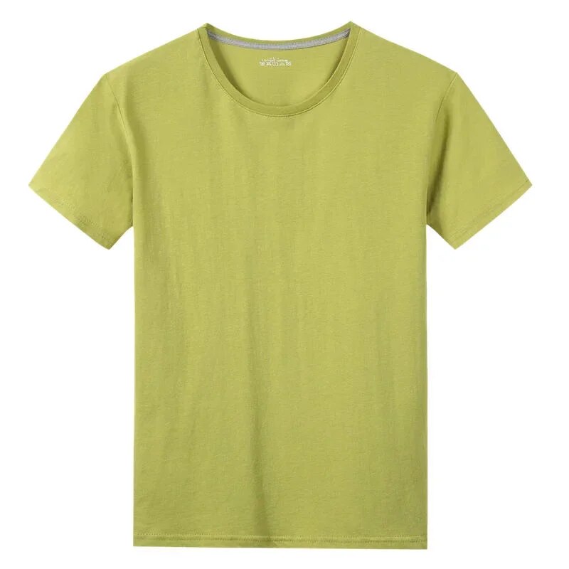 Men's Short Sleeve Solid color O-Neck T-shirts Green