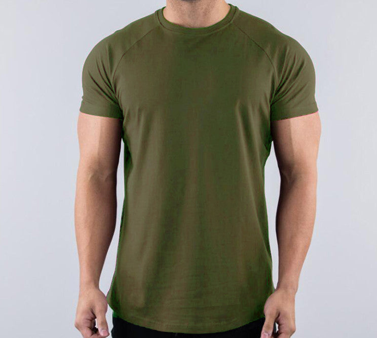 Men's Breathable Solid Color Short Sleeve T-shirt green