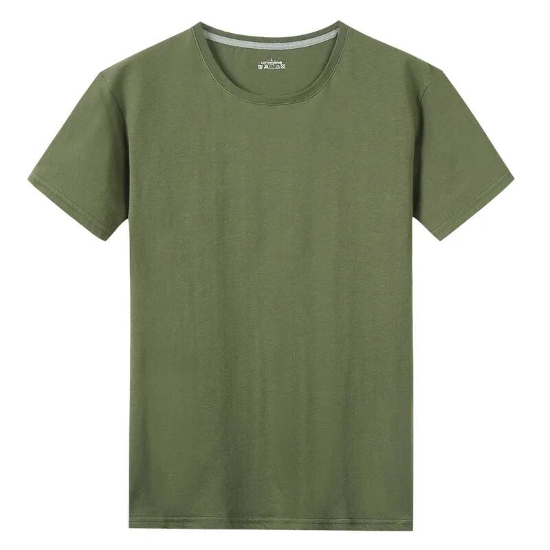 Men's Short Sleeve Solid color O-Neck T-shirts Army Green