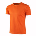 Men's Breathable Solid Color Short Sleeve T-shirt Orange