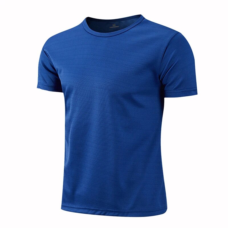 Men's Breathable Solid Color Short Sleeve T-shirt Royal Blue